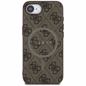Guess 4G Ring Classic Logo Magnētiskais viedtālruņa apvalks iPhone 16e - brūns