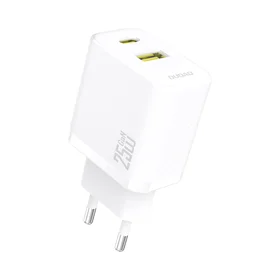 Dudao A26T GaN 25W USB-A, USB-C lādētājs – balts