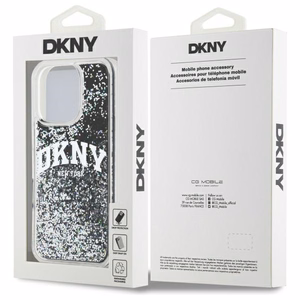 DKNY DKHCP16XLBNAEK iPhone 16 Pro Max 6.9" melns/melns cietais apvalks ar šķidro spīdumu loka logotipu