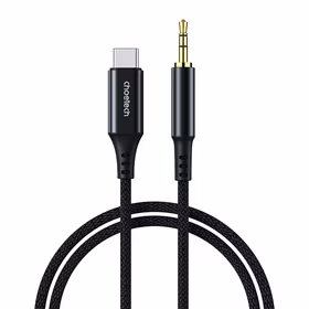 Choetech AUX006 USB-C / mini džeks 3,5 mm kabelis 1 m - melns