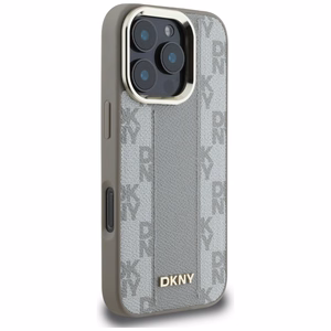DKNY rūtainais raksts Magnētiskais iPhone 16 Pro viedtālruņa apvalks - bēšs