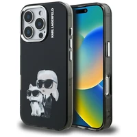 Karl Lagerfeld IML Aquarelle Karl & Choupette & Logo macins iPhone 16 Pro Max - melns