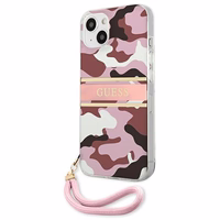 Guess GUHCP13SKCABPI iPhone 13 mini 5.4" rozā/rozā cietais apvalks Camo Siksnas Kolekcija