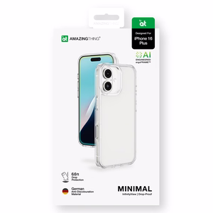 AmazingThing Minimal viedtālruņa apvalks iPhone 16 Plus silikona apvalks - caurspīdīgs