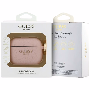 Guess Silikona Glitter Ring Maciņš for AirPods Pro 3 - rozā