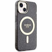 Guess GUHMP14MHCMCGK iPhone 14 Plus 6.7" melns/melns cietais apvalks Spīdums Zelts Magnētiskais