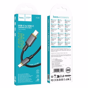 Cable USB C to USB C Hoco 3A 60W 1 m X128 Benefit black