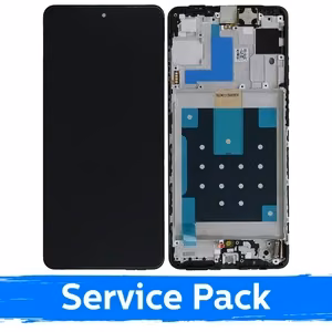 LCD displejs, kas saderīgs ar Samsung M556 M55 5G melns ar rāmi (servisa pakete)