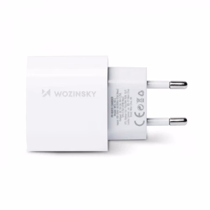 Lādētājs Wozinsky Quick Charge, balts PD 20W + Type-C / Lightning balts kabelis 100cm