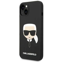 KARL LAGERFELD KLHCP14SSLKHBK IPHONE 14/15/13 6.1 "MACIŅŠ MELNS / MELNS SILIKONA KARL`S HEAD