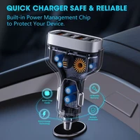 VEGER automašīnas lādētājs 2 x USB A + 2 x Type C PD QC 3A 66W CC53-2A2C melns