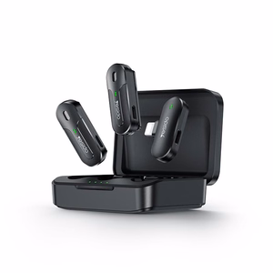 YESIDO KR16 MICROPHONE MEMS 2PCS LIGHTNING, BEZVADU 2.4GHZ melns
