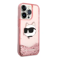Karl Lagerfeld KLHCP14XLNCHCP iPhone 14 Pro Max 6.7" rozā/rozā kietais apvalks Glitter Choupette Head