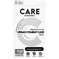 CARE by PanzerGlass Flagship Urban Combat White QI viedtālruņa apvalks Samsung Galaxy S25+ - caurspīdīgs