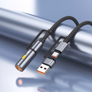 Kabelis All-in-one USB A / USB C uz USB C / Auto piepīpētājs Hoco 3A 60W 1,2 m U138 melns