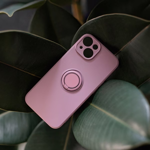 Viedtālruņa apvalks ar pirksta turētāju iPhone 15 Pro 6,1" gaiši violetā krāsā