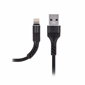 Maxlife MXUC-01 kabelis USB - Lightning 1,0 m 2A melns neilona materiāls