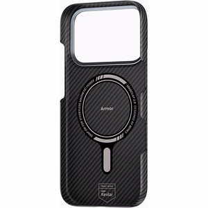 Melns Benks Magnetic Armor Air 600D kevlara vāciņš ar metāla rāmi (C.K.FL.AP.BK.A072), paredzēts iPhone 18 Pro / iPhone 17 Pro