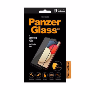 PanzerGlass E2E Super+ antibakteriālais aizsargstikls Samsung Galaxy A02s - ar melnu rāmi