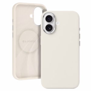 Liavec Silky maciņš ar metāla kameras rāmi priekš Iphone 17 bēšs