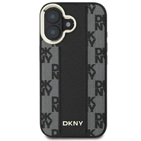 DKNY Rūtainais raksts magnētiskais iPhone 16 viedtālruņa apvalks - melns