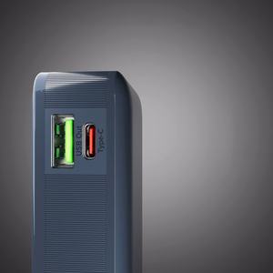 Внешний аккумулятор SBS 10000 mAh 20W со встроенным кабелем USB-C и цифровым дисплеем - тёмно-серый