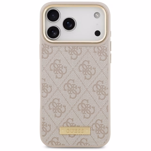 Guess 4G Logo Plate MagSafe Чехол для iPhone 17 Pro Max - розовый