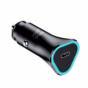 BLUE STAR automašīnas lādētājs Type C 3A 20W PD QC3.0 AFC melns