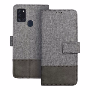 Viedtālruņa apvalks (m) GOMMA Book SAMSUNG A21s - pelēks (m)