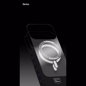 Melns Benks Magnetic Armor Air Armor Grid 600D kevlara vāciņš ar metāla rāmi (C.K.FL.AP.BK.0072), paredzēts iPhone 18 Pro / iPhone 17 Pro