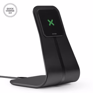 XVIDA Fast Charging bezvadu uzlādes statīvs galdam ar Samsung Quick Charge 2.0, melns