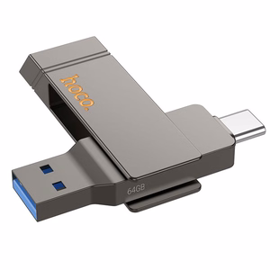 Pendrive 64GB USB 3.2 (USB A + USB C) Hoco UD15 gray