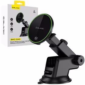 Blavec Car holder BHC-04A Qi2.2 25W magnetic with induction charging do szyby (BHC04A-MWIB) melns