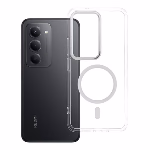 Maciņš Xiaomi Redmi 15 Frame Clear Hybrid Mag Cover, saderīgs ar MagSafe, caurspīdīgs