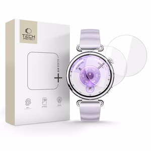 Tech-Protect Glass Fit+ 2 gabalu rūdītā stikla komplekts Huawei Watch GT 6 41mm pulkstenim - caurspīdīgs