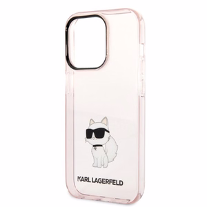 Karl Lagerfeld KLHCP14LHNCHTCP iPhone 14 Pro 6.1" rozā/rozā cietais apvalks Ikonik Choupette