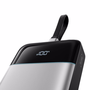 Cuktech LPB252N 120W 25000mAh ārējais akumulators ar iebūvētu USB-C kabeli – krāsa: pelēka