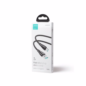 Joyroom Surpass Series A11 USB-A / USB-C 3A kabelis 1.2 m - melns