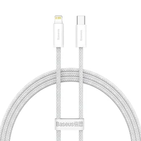Baseus Dynamic USB-C kabelis Lightning, 23 W, 1 m (balts)