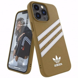 Adidas OR veidots viedtālruņa apvalks PU iPhone 13 Pro / iPhone 13 – bēšs un zelta