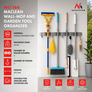 Maclean MC-184 – sienas instrumentu organizators, tērauda, ar āķiem, līdz 20 kg, platums 49 cm