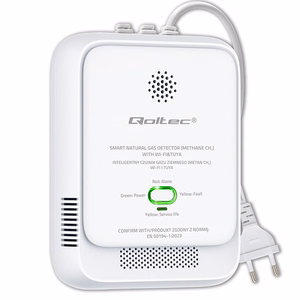 Qoltec 52651 dabasgāzes noplūdes sensors | CH4 detektors | NG | Tuya | Wi-Fi | 85dB signāls | LED