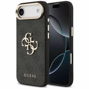 GUESS viedtālruņa apvalks IPHONE 17 Air GUHCP17M4GMGCGR (PU apvalks ar lielu 4G klasisko logotipu) zeltains melns