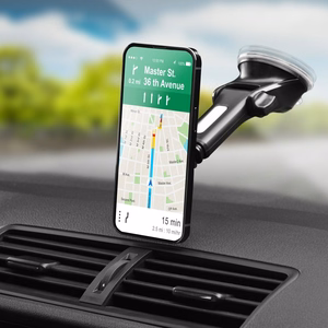 FORCELL F-GRIP Carbon H-CT327 magnētiskais auto turētājs vējstiklam / paneļim melns