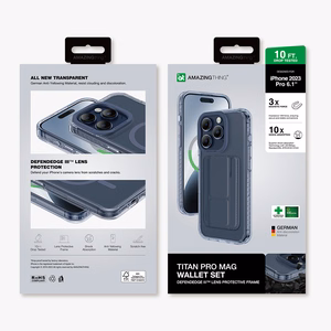 Amazing Thing Titan Pro Mag maciņa apvalks 10FT IP156.1PTWBU Iphone 15 Pro tumši zila ar statīvu