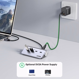 UNITEK alumīnija USB-C sadalītājs 2x USB-A 2x USB-C 5Gbps