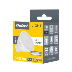 Rebel MR16 LED spuldze, 6 W, 3000 K, 230 V