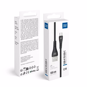 Blue Star kabelis USB A - USB C 2A 12W 1m PJ-DG4-A melns