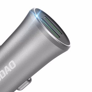 Умное автомобильное зарядное устройство Dudao 3.4A 2x USB серебряное (R6S silver)