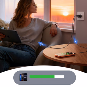 Joyroom JR-TG7 33W USB-A + USB-C sienas lādētājs ar 60W USB-C uz USB-C 1m kabeli melns